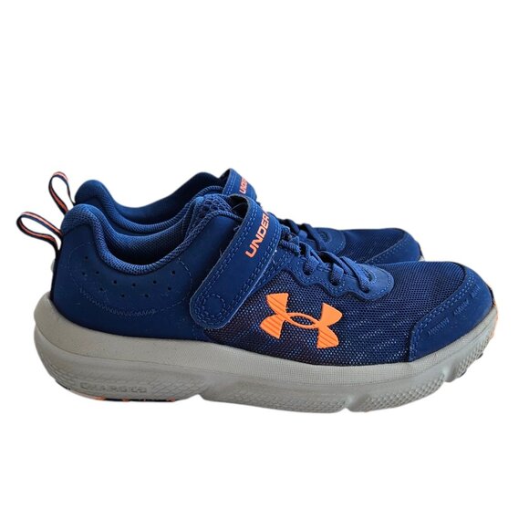 Under Armour Boys Shoes, Blue & Orange, Youth Size 2.5, Excellent Used Condition - Picture 8 of 16